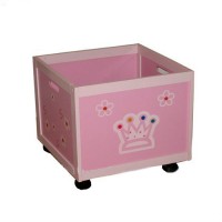 New product Wooden toy storage box with wheels