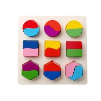 Montessori wooden brain game toys learning shape puzzle board for kids toddlers montessori wooden jigsaw puzzle for toddlers